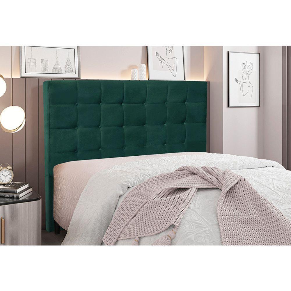 Cabeceira Cama Box Casal 140 Cm Verona Veludo Verde S04 - D'rossi - 4