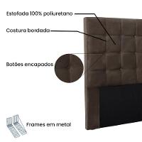 Cabeceira Cama Box Queen 160 Cm Verona Veludo Marrom S04 - D'rossi - 3