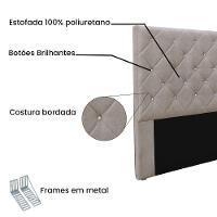 Cabeceira Cama Box Solteiro 90 Cm Tania Linho Areia S04 - D'rossi - 3