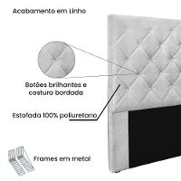 Cabeceira Cama Box Queen 160 Cm Tania Linho S04 - D'rossi Cor Grigio - 3