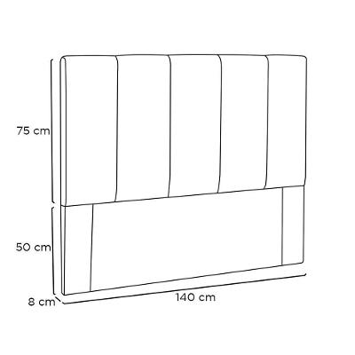 Cabeceira Cama Box Casal 140 Cm Arizona Linho S04 - D'rossi Cor Areia