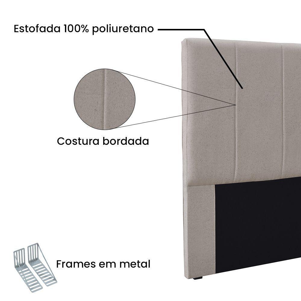Cabeceira Cama Box Solteiro 90 Cm Arizona Linho S04 - D'rossi Cor Areia - 4