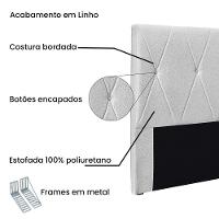 Cabeceira Cama Box King 195 Cm Aquilla Linho S04 - D'rossi Cor Grigio - 3
