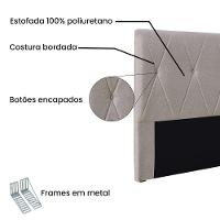 Cabeceira Cama Box Queen 160 Cm Aquilla Linho S04 - D'rossi Cor Areia - 3