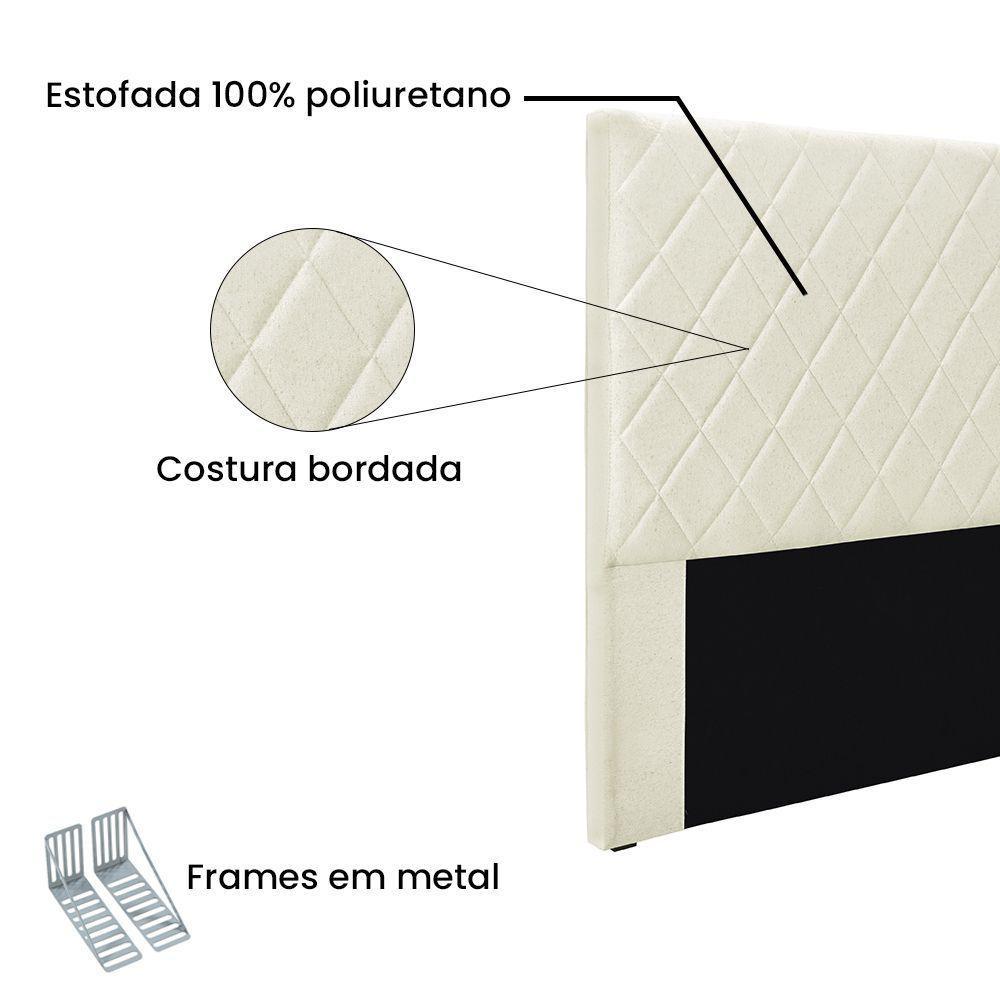 Cabeceira Cama Box Queen 160 Cm Dubai Linho Natural S04 - D'rossi - 3