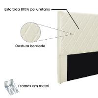 Cabeceira Cama Box Queen 160 Cm Dubai Linho S04 - D'rossi Cor Natural - 3