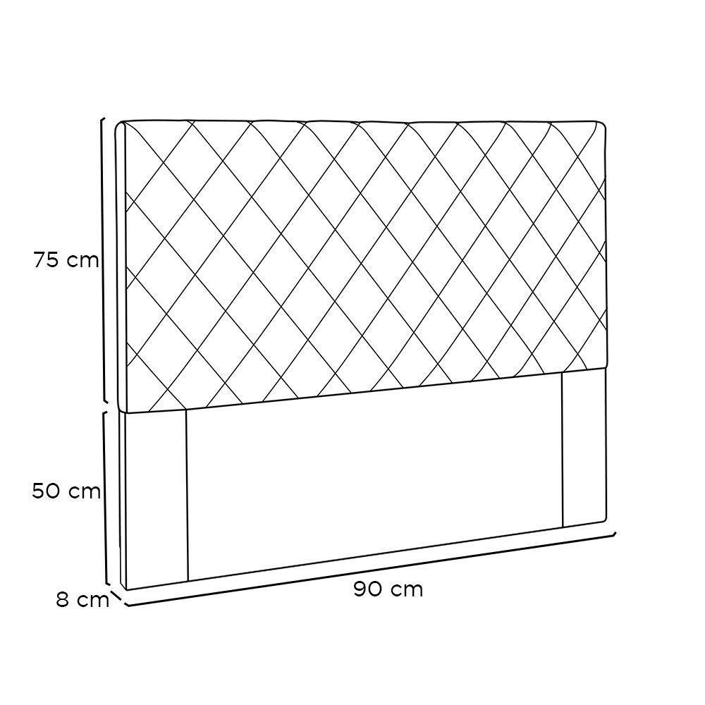 Cabeceira Cama Box Solteiro 90 Cm Dubai Linho Cinza S04 - D'rossi - 2
