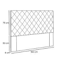 Cabeceira Cama Box Queen 160 Cm Dubai Linho Areia S04 - D'rossi - 4