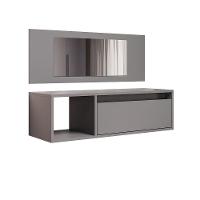 Penteadeira Camarin Suspenso Espelho 1p Nicho Quarto Mayumi 90cm Grafite M12 - D'rossi - 1