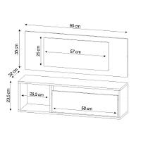 Penteadeira Camarin Suspenso Espelho 1p Nicho Quarto Mayumi 90cm Grafite M12 - D'rossi - 2