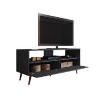 Rack Para Sala Bancada De Tv 55 Pol 136cm Pés Retrô Billy Preto M12 - D'rossi - 3