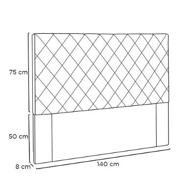 Cabeceira Cama Box Casal 140 Cm Dubai Linho S04 - D'rossi Cor Cinza