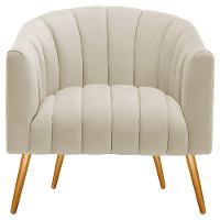 Kit 2 Poltronas Decorativas Sala De Estar Recepção Senna Bouclé - Amarena Móveis Cor Cinza - 3