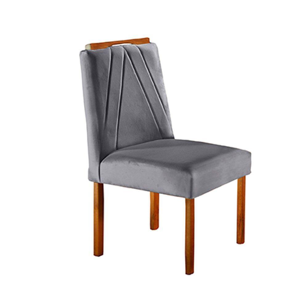 Conjunto 4 Cadeiras Safira Em Madeira Maciça Móveis Mundial Cinza Profundo - 4