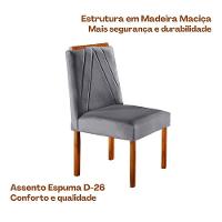 Conjunto 4 Cadeiras Safira Em Madeira Maciça Móveis Mundial Cinza Profundo - 7