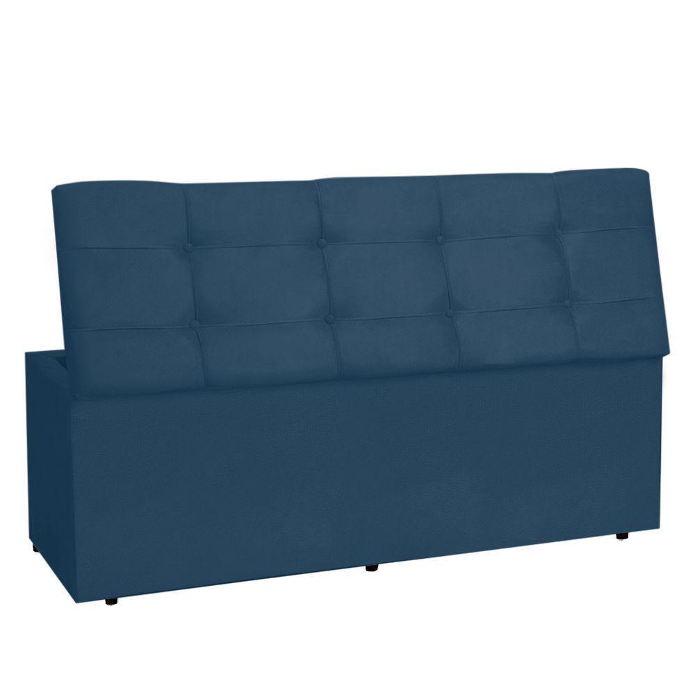 Calçadeira Recamier Baú Queen 1,60m Roma Suede Azul Marinho - Pallazio - 4