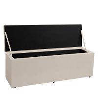 Calçadeira Recamier Baú King 1,95m Roma Suede Bege - Pallazio - 3