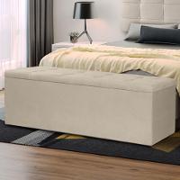 Calçadeira Recamier Baú King 1,95m Roma Suede Bege - Pallazio - 5