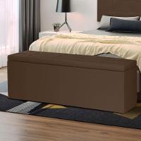 Calçadeira Recamier Baú Casal 1,40m Roma Corano Marrom - Pallazio - 4