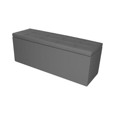 Calçadeira Recamier Baú Solteiro 0,90m Roma Corano - Pallazio Cor Cinza