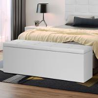 Calçadeira Recamier Baú Solteiro 0,90m Roma Corano Branco - Pallazio - 4