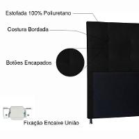 Kit Cabeceira E Calçadeira Baú Queen 1,60m Berlim Corano Preto - Pallazio - 8