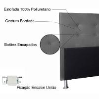 Kit Cabeceira E Calçadeira Baú Casal 1,40m Berlim Corano Cinza - Pallazio - 8