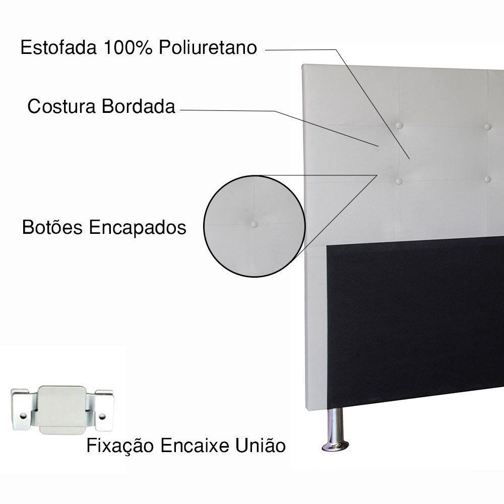 Kit Cabeceira E Calçadeira Baú Queen 1,60m Berlim Corano Branco - Pallazio - 8