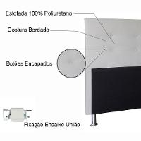 Kit Cabeceira E Calçadeira Baú Queen 1,60m Berlim Corano Branco - Pallazio - 8