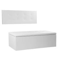 Kit Painel E Calçadeira Baú King 1,95m Berlim Corano Branco - Pallazio - 1