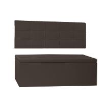 Kit Painel E Calçadeira Baú Solteiro 0,90m Roma Corano - Pallazio Cor Marrom - 5