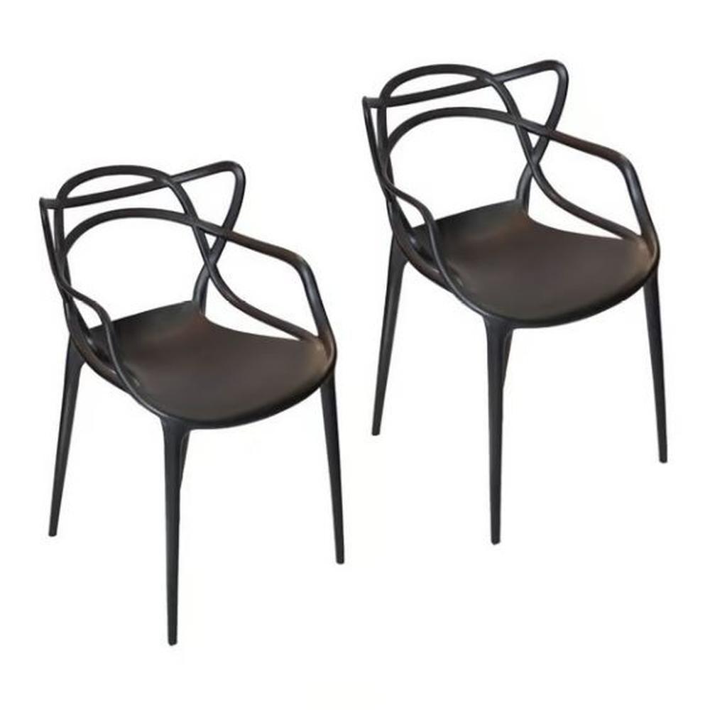 Conjunto Com 2 Cadeiras Allegra Preta - 1
