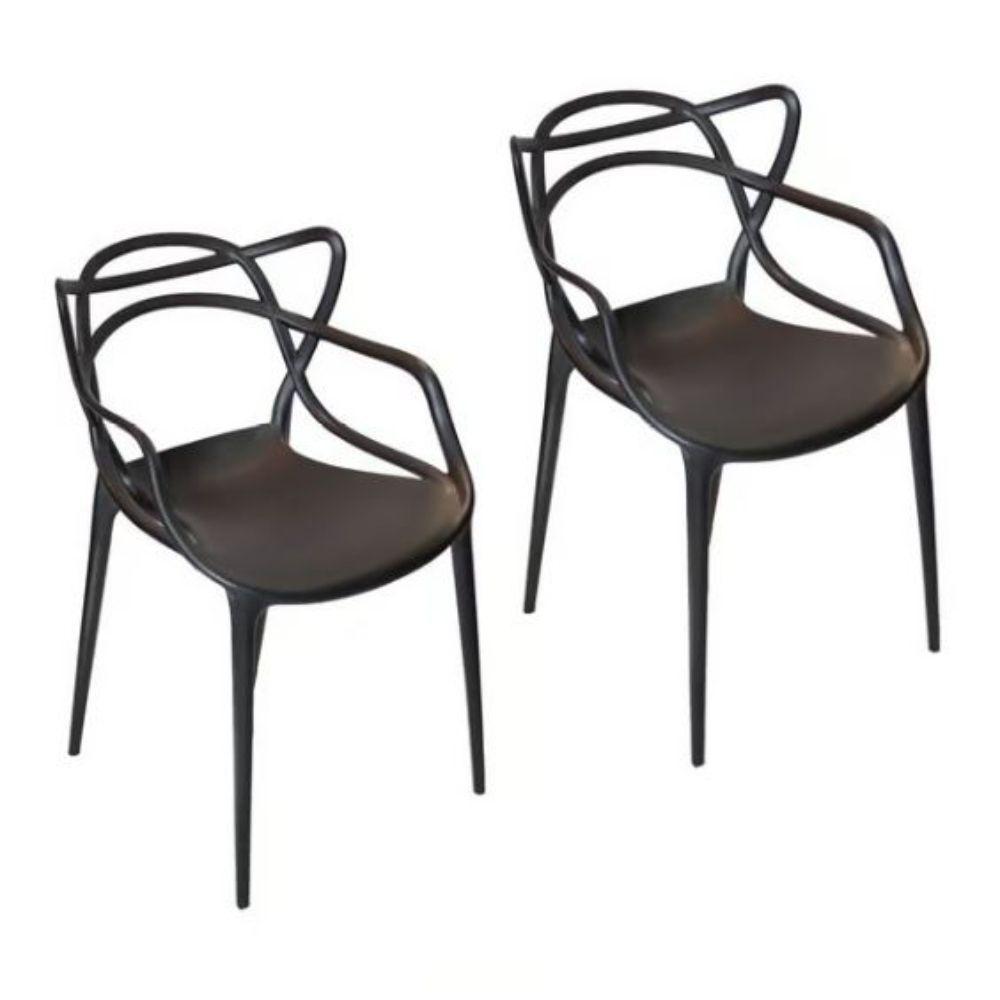 Conjunto Com 2 Cadeiras Allegra Preta - 1