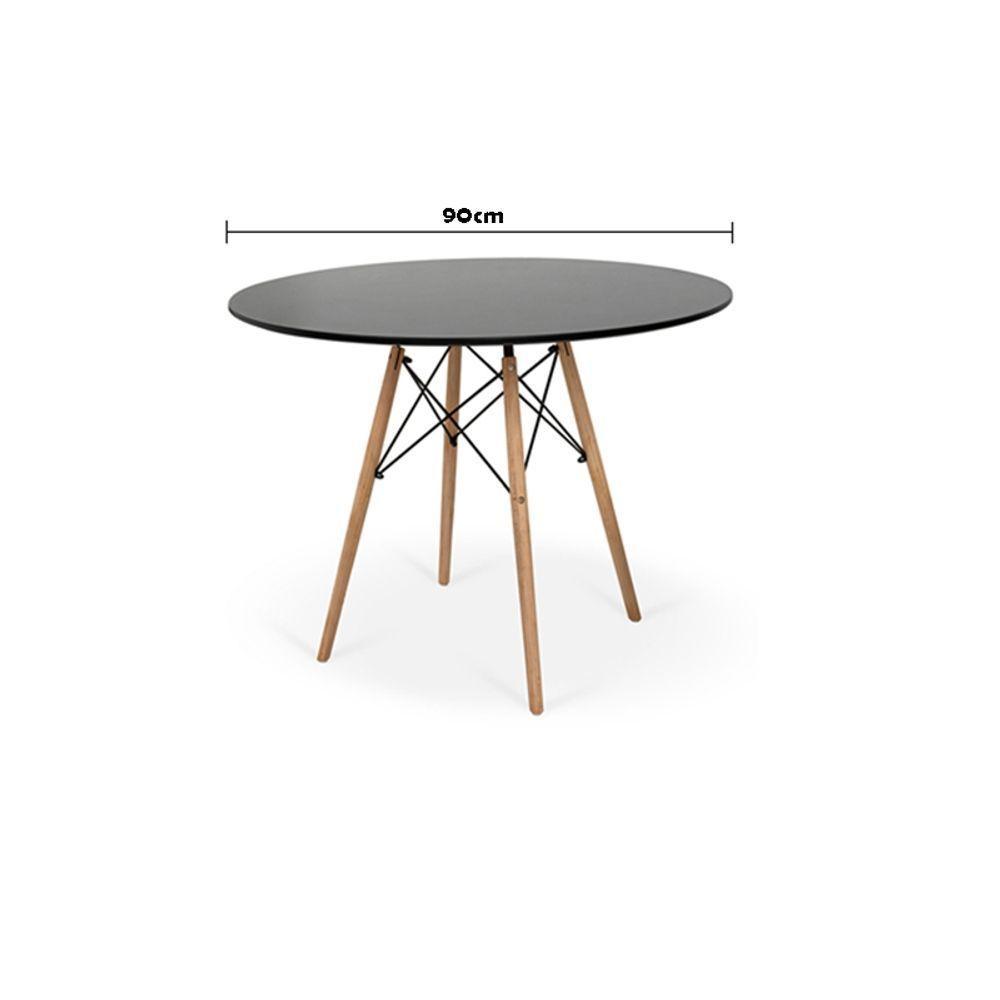 Mesa De Jantar Redonda Eames Eiffel 90cm Preta - 2