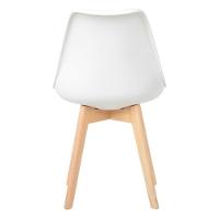 Kit C-7 Cadeiras Leda ? Charles Eames, Saarinen Wood Com Almofada Branca - 3