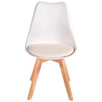 Cadeira Charles Eames Leda Luisa Saarinen Design Wood Estofada Base Madeira - Branca - 2