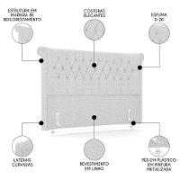 Cabeceira Cama Box Casal 140cm Dust P02 Linho Cinza Claro - Mpozenato - 5