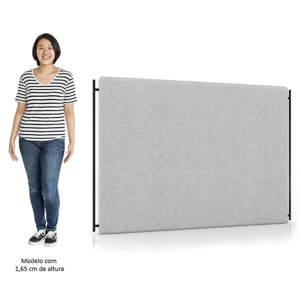 Cabeceira Cama Box Casal Queen 160cm Oscar P02 Linho Cinza Claro - Mpozenato - 2