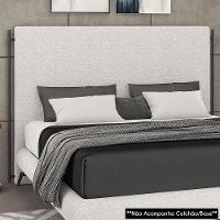 Cabeceira Cama Box Casal Queen 160cm Oscar P02 Linho Cinza Claro - Mpozenato - 5