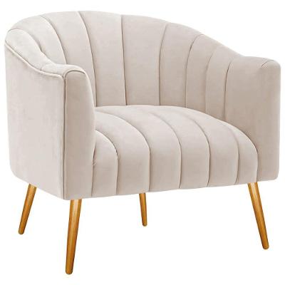 Poltrona Decorativa Sala De Estar Recepção Senna Linho - Amarena Móveis Cor Cinza Claro