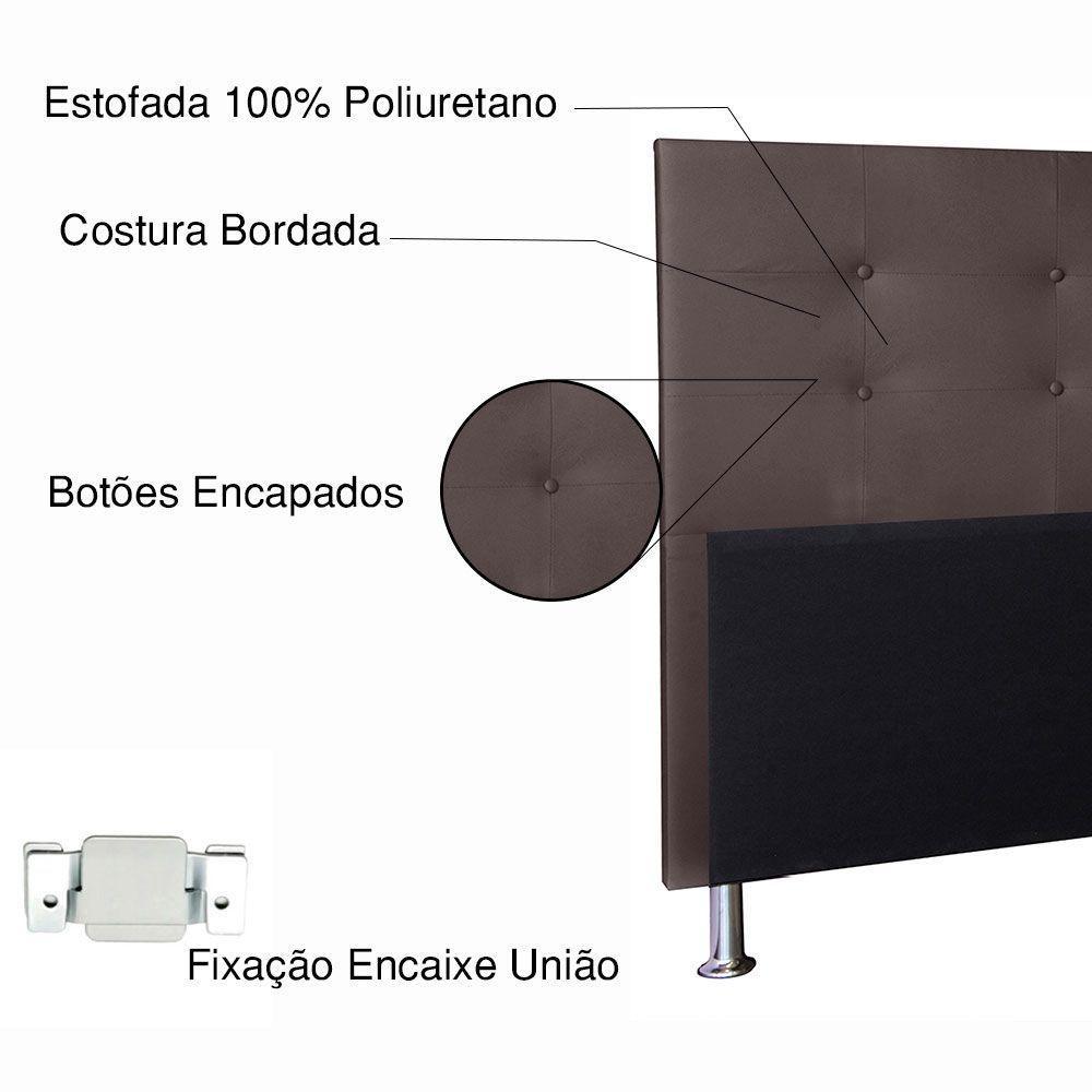 Kit Cabeceira E Calçadeira Baú Queen 1,60m Berlim Corano Marrom - Pallazio - 8