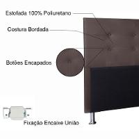 Kit Cabeceira E Calçadeira Baú Queen 1,60m Berlim Corano Marrom - Pallazio - 8