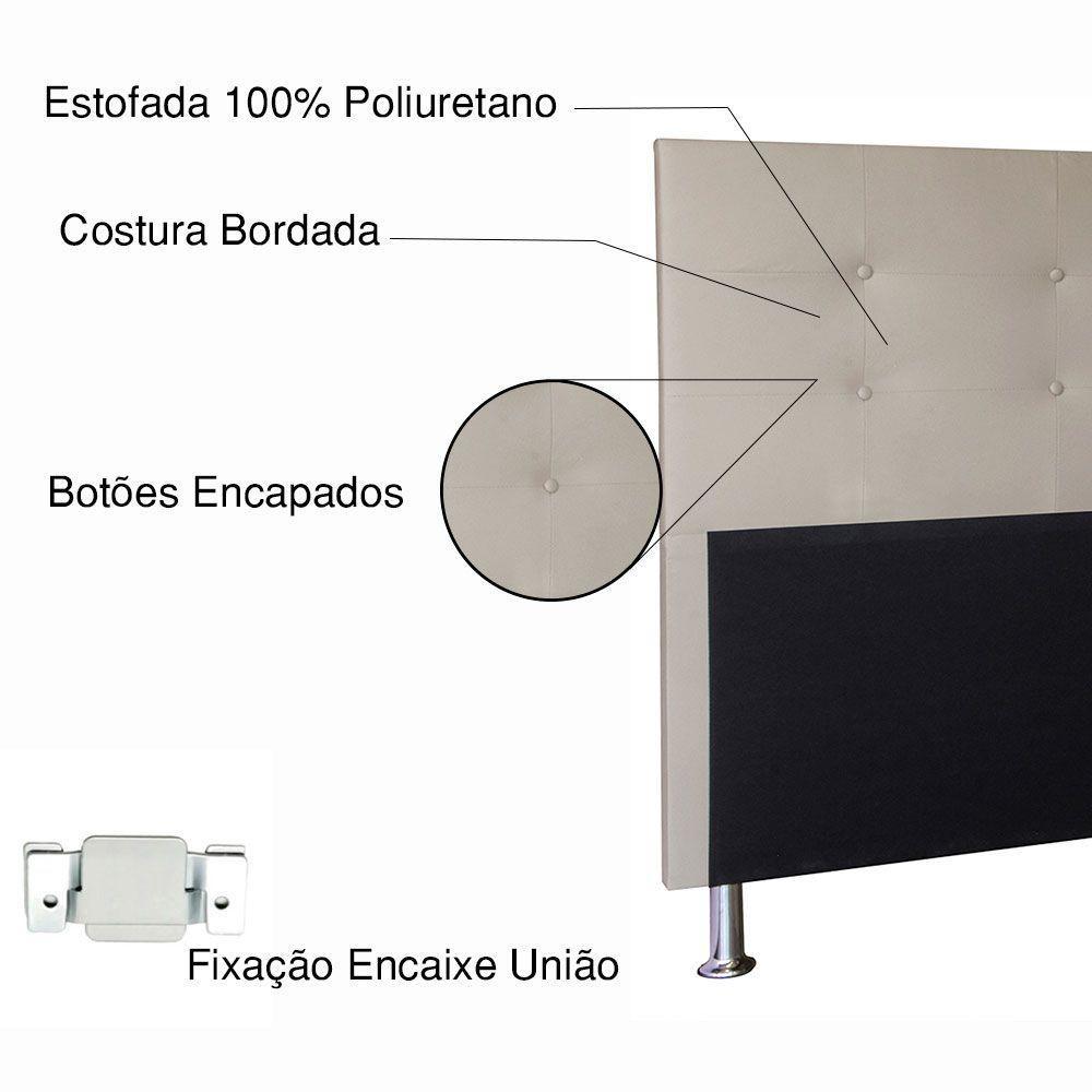 Kit Cabeceira E Calçadeira Baú Casal 1,40m Berlim Corano Bege - Pallazio - 4