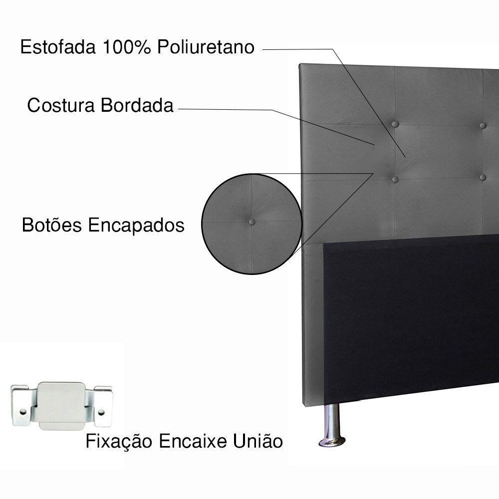 Kit Cabeceira E Calçadeira Baú King 1,95m Berlim Corano Cinza - Pallazio - 8