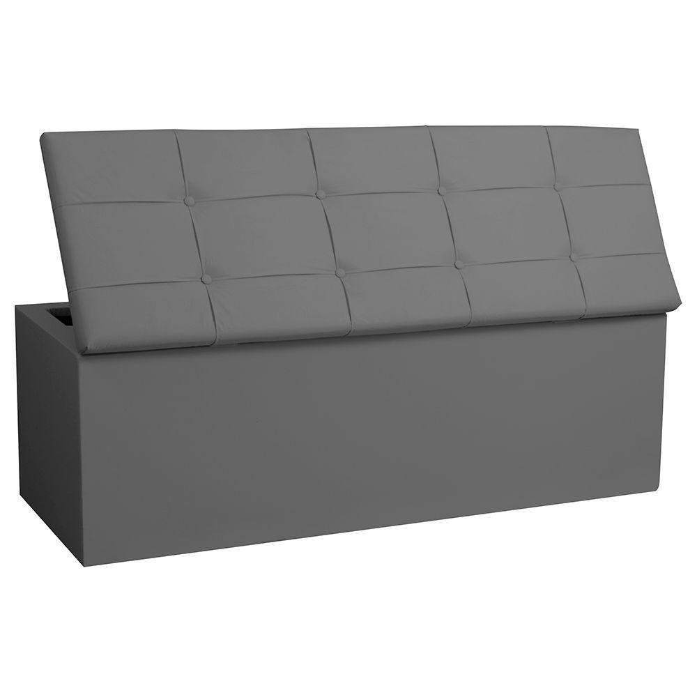 Calçadeira Recamier Baú Queen 1,60m Roma Corano - Pallazio Cor Cinza - 3