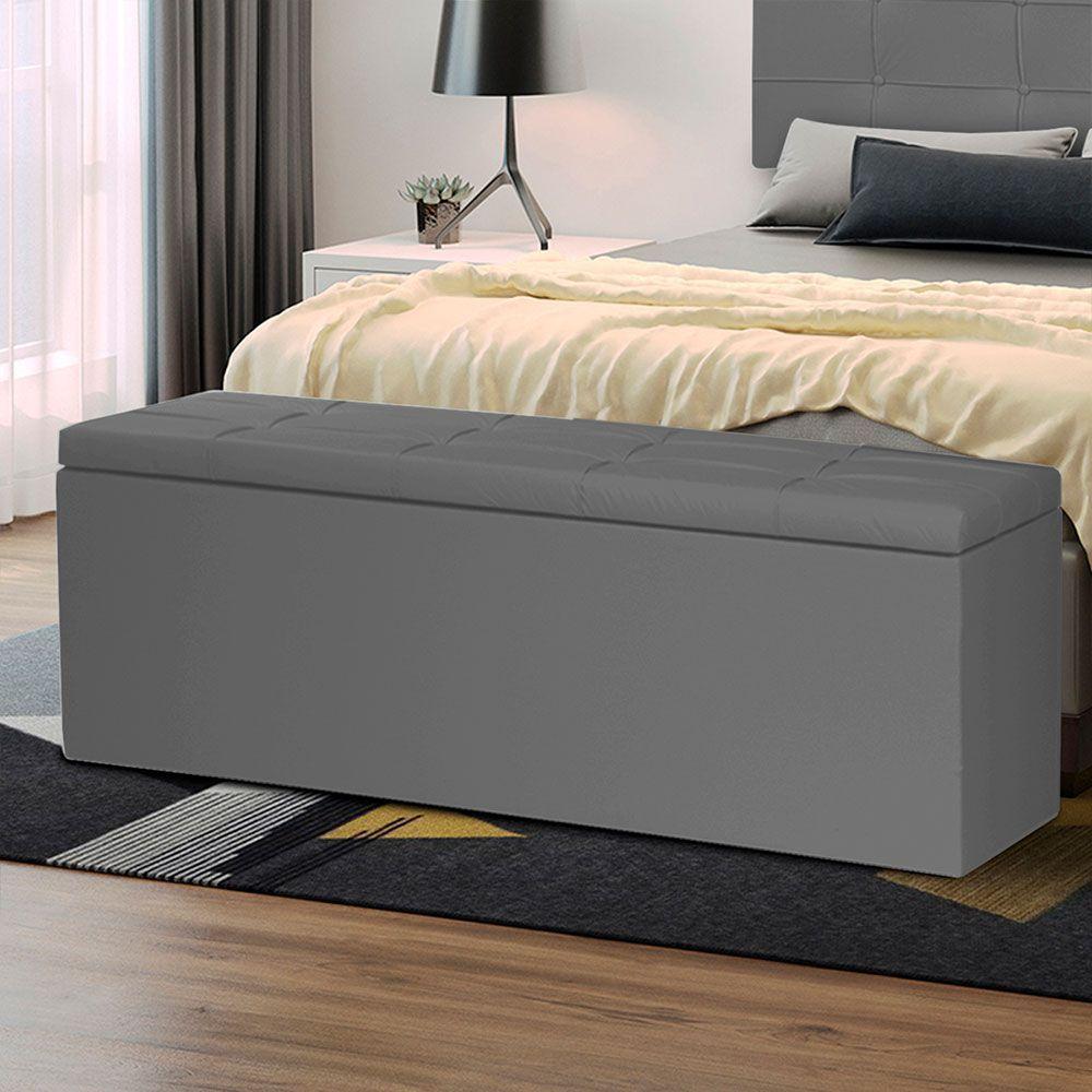 Calçadeira Recamier Baú Queen 1,60m Roma Corano - Pallazio Cor Cinza - 4