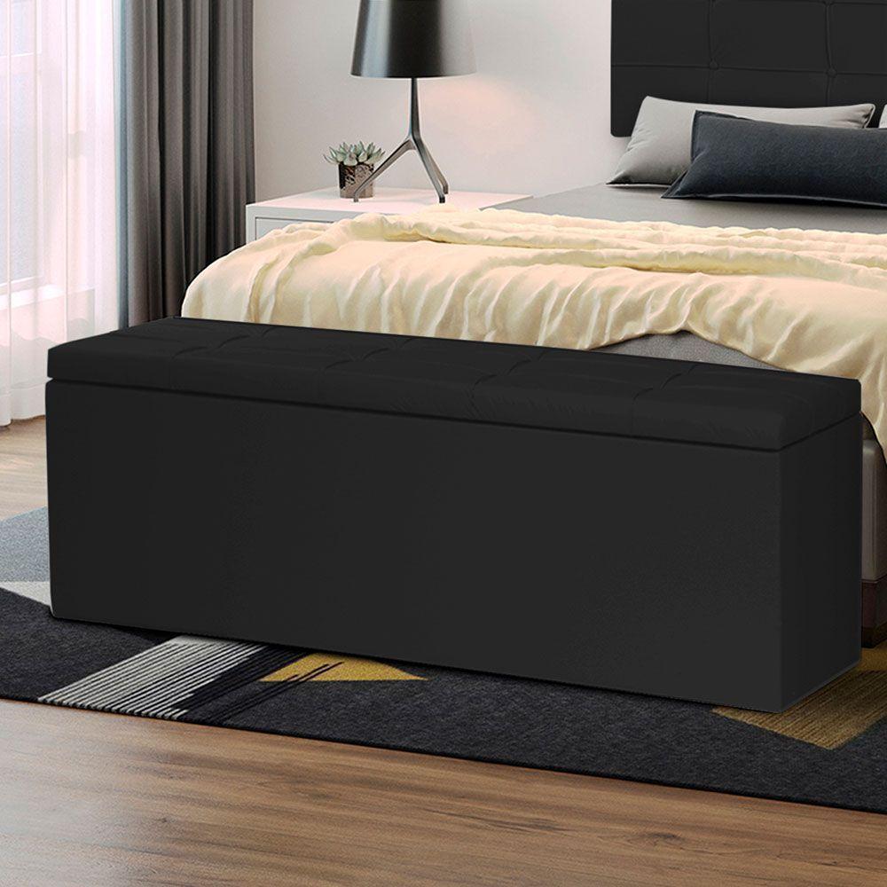 Calçadeira Recamier Baú Queen 1,60m Roma Corano - Pallazio Cor Preto - 4