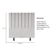 Cabeceira Estofada De Cama Casal Box 140 Cm Mavie Linho cinza Claro