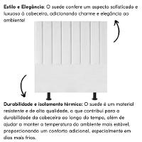 Cabeceira Estofada Cama Solteiro 90 Cm Sophia Carla Suede branco - 2