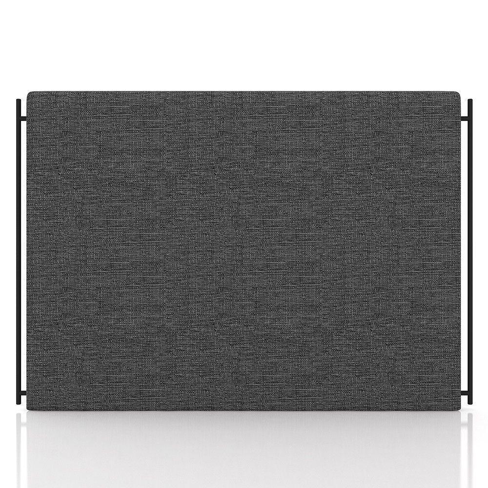 Cabeceira Cama Box Casal 140cm Oscar P02 Linho Cinza Escuro - Mpozenato - 1